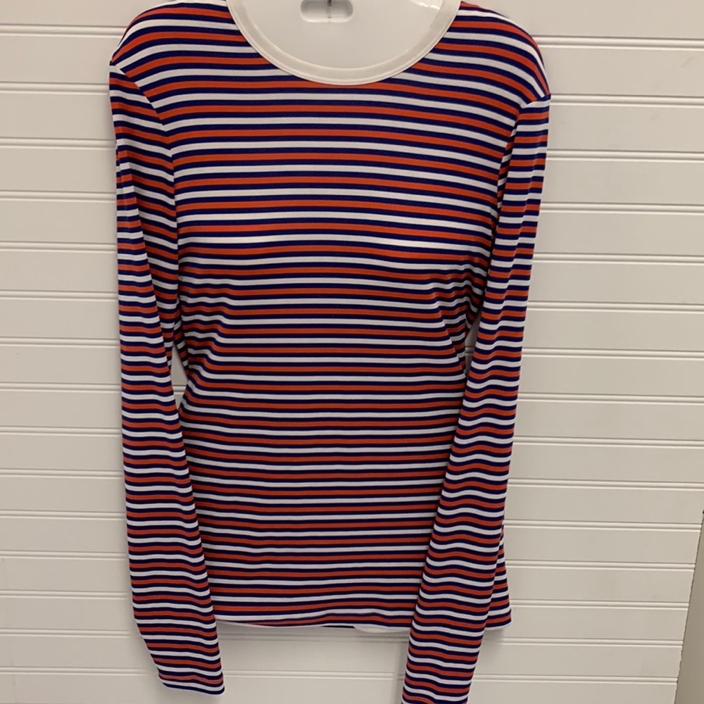 NWOT Tory Burch Striped Athletic Long Sleeve Top - Medium